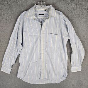Burberry London Mens Size 16R Striped Long Sleeve‎ Dress Shirt